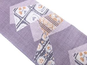 アンティーク　手織り紬切り嵌め風花模様織出し全通袋帯（材料）